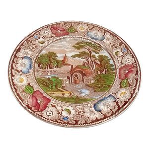 Vintage Rural England"l W. R. Midwinter Ltd. 10" Multi-Color Dinner Plate